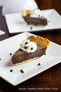 Chocolate Pudding Pie - A pudding pie made from scratch and a deep chocolate flavor