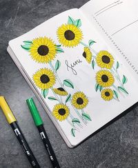 Hello hello June!! Time to show some love for the sunflower this month 🌻 • • • #bujo #bujoaddicts #bujobasics #bujomonthly #bujolove…