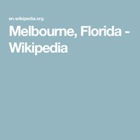 Melbourne, Florida - Wikipedia