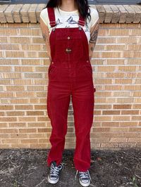 "good condition model is 5'8 and a 27 waist  overalls are 30x31 rise 11.5\" hips across 18\""