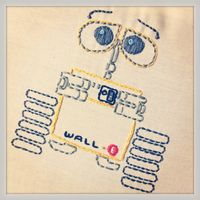 Wall-E <3 embroidery. Next up, EVE!