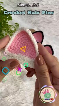 CROCHET IDEAS : Crochet Hair Clip Cat Ears Tutorial | Neko Hairclip | Cute Crochet Hair Accessories / crochet hairpin Support my channel with your likes 💖and comments. Thanks! 🥰💖🌷🙏