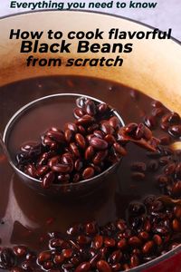 Learn how to cook flavorful black beans from scratch right on the stovetop and ditch carrying, storing and recycling all those cans! Cooking beans is easy, cheaper and comes without the extra salt and additives you don’t want.