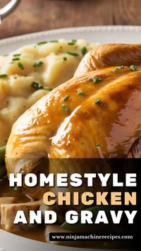 Bring comfort to your table with this Homestyle Chicken and Gravy recipe. Perfectly seasoned chicken smothered in rich, creamy gravy makes for a classic and hearty dinner the whole family will enjoy!