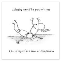 Past Mistakes (2020) Bathe yourself in a river of compassion with this 8x8 inch print on heavyweight museum-quality paper with archival inks. The bathing technique is open to interpretation. Part of the Affirmation Collection.  Details: * 8x8 inches * Printed on 270 GSM fine art paper  * Signed by the artist * Open Edition * Printed in New York