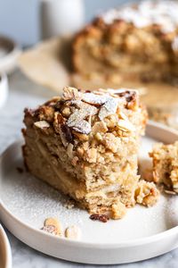 MOIST Vegan Almond Coffee Cake with "Cream Cheese" Filling