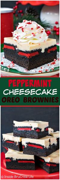 Peppermint Cheesecake Oreo Brownies