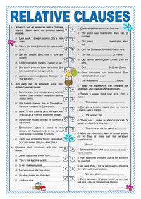 Relative clauses worksheet