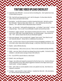 youtube video upload checklist