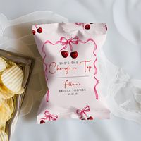 She's the Cherry on Top Bridal Shower Chip Bag Wrapper Template, Coquette Cherries Bridal Shower Snack Bag Party Favor Label Download CB-114 by PetalsPaperieCo on Etsy