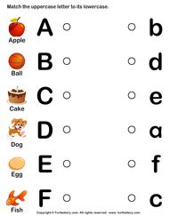 Match upper case and lower case letters - TurtleDiary.com