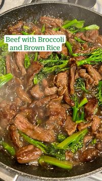 1hr · 4 servings     Beef marinade   • 2 flank steaks (thinly sliced diagonally)   • 1 table spoon soy sauce   • 1 table spoon cooking wine   • 2 teaspoons corn starch   • 1/2 teaspoon baking soda   Sauce  • 1 cup chicken stock   • 4 tablespoons brown sugar  • 2 tablespoons soy sauce   • 2 tablespoons oyster sauce  • 2 teaspoons cornstarch   • 4 teaspoons water   • 1 teaspoon white pepper  Beef with Broccoli   • Sesame oil  • Marinated beef   • Sauce  • Broccoli   • Brown rice on the side