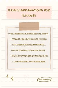 5 Daily Affirmations for Success.