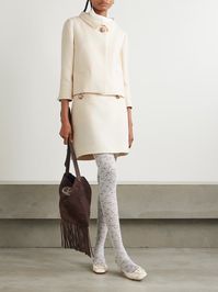 VALENTINO GARAVANI Cropped embellished wool and silk-blend crepe jacket | NET-A-PORTER