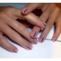 Alternative French manicure; monochrome, minimal nail art, negative space, natural nails, healthy nails, bio gel nails,