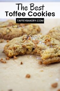 Brown butter toffee walnut cookies are soft and chewy cookies with sweet toffee pieces and crunchy walnuts! They are full of gourmet brown butter and toffee flavour! After baking, they are topped with flakey sea salt.