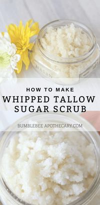 Homemade face exfoliator whipped tallow sugar scrub #sugarscrub #exfoliator #tallow