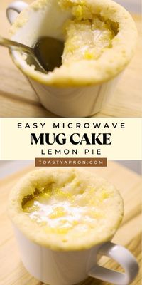 This 5-minute Lemon Pie Mug Cake is a bright, citrusy dessert that's packed with flavour and super easy to make, with just a few simple ingredients, a coffee mug, and a microwave! It's the perfect summer treat.