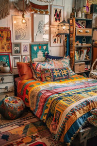 Celebrate bold colors and playful patterns with boho layouts that create an energetic and lively space. Discover vibrant boho bedroom layout ideas—click to explore!