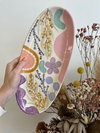 Hand painted in Australia with native wattle and Geraldton wax florals