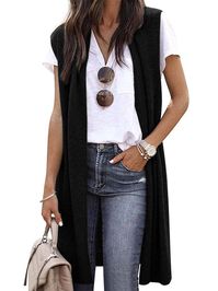 Arrives by Wed, Nov 23 Buy Women Solid Color Sleeveless Long Vest Cardigan at Walmart.com