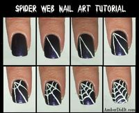 Spiderweb nail art tutorial :) Would be spooky to have just one statement nail like this with a spider on it