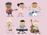 musical children with their instruments