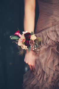 Statement Feathers and Flowers - These Wrist Corsages Will Make You Rethink Bouquets at Your Wedding - Photos