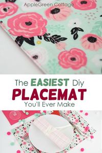 This might be the easiest and quickest way to make a placemat! See how to add a fresh touch to your dining table with these diy placemats, use the free tutorial with the pattern for placemat and then sew a set. It's the one diy home decor that you'll actually use! #sewing #freepattern #diyplacemat #diyhomedecor