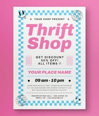 Modern Thrift Shop Sale Flyer Design PSD, AI