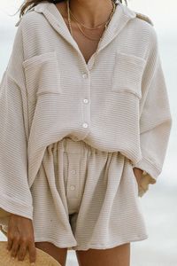 This set is made with a beautiful, sustainable 100% Cotton Waffle Weave and is breathable, cooling and at the same time warm and cozy. Featuring exaggerated sleeves in a super relaxed and open silhouette. Fabric: Waffle Cotton Care: Machine Wash Cold, Hang Dry Size: OS (one size fits most) Model is 5'7.