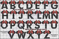 Charts Cross Stitch Embroidery Angela: Alphabet -- This makes me think of Minnie Mouse.