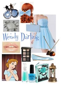 Wendy Darling Halloween Disneybound Costume by bijouxetsoirees on Polyvore featuring Annie Wedding, Tabitha Simmons, Ted Baker, Forever 21, Dolce&Gabbana, Bobbi Brown Cosmetics, Anna Sui, ...Lost and Disney