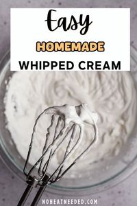 Homemade whipped cream is so easy to make and it's made with 3 simple ingredients you probably already have at home! It takes your desserts, milkshakes, and smoothies to the next level! You won't go back to store-bought after you make your own!