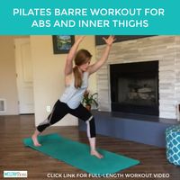 Combine a targeted inner thigh workout with a barre abs workout in this Pilates Barre fusion. Work deep into smaller muscles that often get overlooked in traditional fitness, using Pilates and barre exercises that feel graceful but challenge your legs and core! Click through for this full-length low impact workout video. #pilates #barre #womensfitness