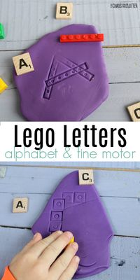 Fine motor, sensory, and letter recognition practise all packed into a simple kids' activity. This Lego Letters playdough activity is easy to set up and full of learning possibilities. #sensory #preschool #kidsactivities