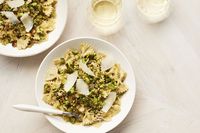 Creamy Farfalle with Broccoli Crumble