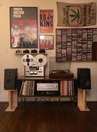 My college setup! Fell in love with vintage audio last year and have been slowly building and evolving my system. So happy with where it's ended up! Components are: Yamaha CA-810 Integrated Amplifier Denon DP-60L Turntable Nakamichi CR-3A Cassette Deck Pioneer RT-1020L Reel to Reel JBL L1 Speakers