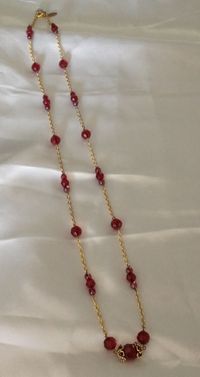 Vintage Lucite Red Bead Necklace. (Signed NY) by VintageVelvetBox on Etsy