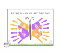 Mother's Day Handprint Craft Printable Template / Spring Crafts / Teacher Resources / Preschool and Toddler Activity / Butterfly Handprints by IttyBittyKeepsakeArt on Etsy