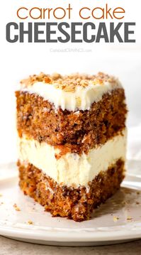 Carrot Cake Cheesecake (with NO BAKE cheesecake!)