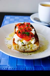 Cottage Cheese and Tomato on Baguette Breakfast - I Will Not Eat Oysters