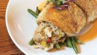 This Louisiana blue crab stuffed flounder is out of this world.