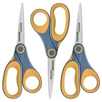 Westcott 8-Inch Titanium Non-Stick Straight Scissor, 3 Pack, Yellow