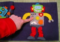 Build a Robot quiet book page with working LED lights (free pattern)