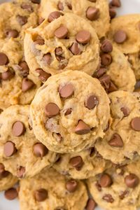 These chocolate chip pudding cookies are soft and thick with a very slight crisp on the outside. They’re thick and very chocolatey, and will be your new favorite cookie!