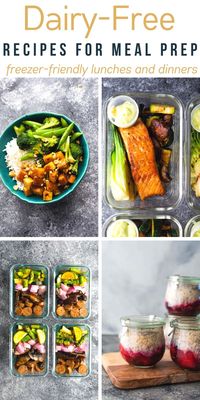 These dairy-free recipes for meal prep will have you set for healthy breakfasts, lunches, snacks, and dinners! For those who are lactose or dairy intolerant, these recipes are delicious and packed with flavor! #sweetpeasandsaffron #dairyfree #mealprep