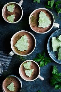 Matcha Marshmallows with Fresh Mint Hot Cocoa