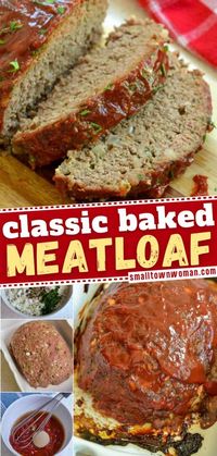 The ultimate easy dinner recipe for the family! This is the best meatloaf recipe made with ground beef, onions, garlic, Italian spices, and coated with a sweet tomato glaze. Save this easy meal for later!