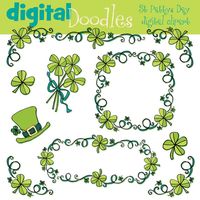 INSTANT DOWNLOAD St Patricks Day digital clipart by kpmdoodles